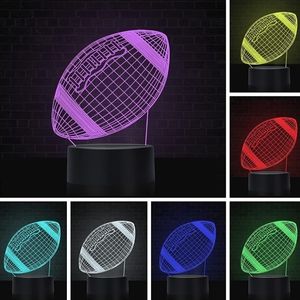3D USB battery football Optical Illusion lamp Night Light 7 Colors.